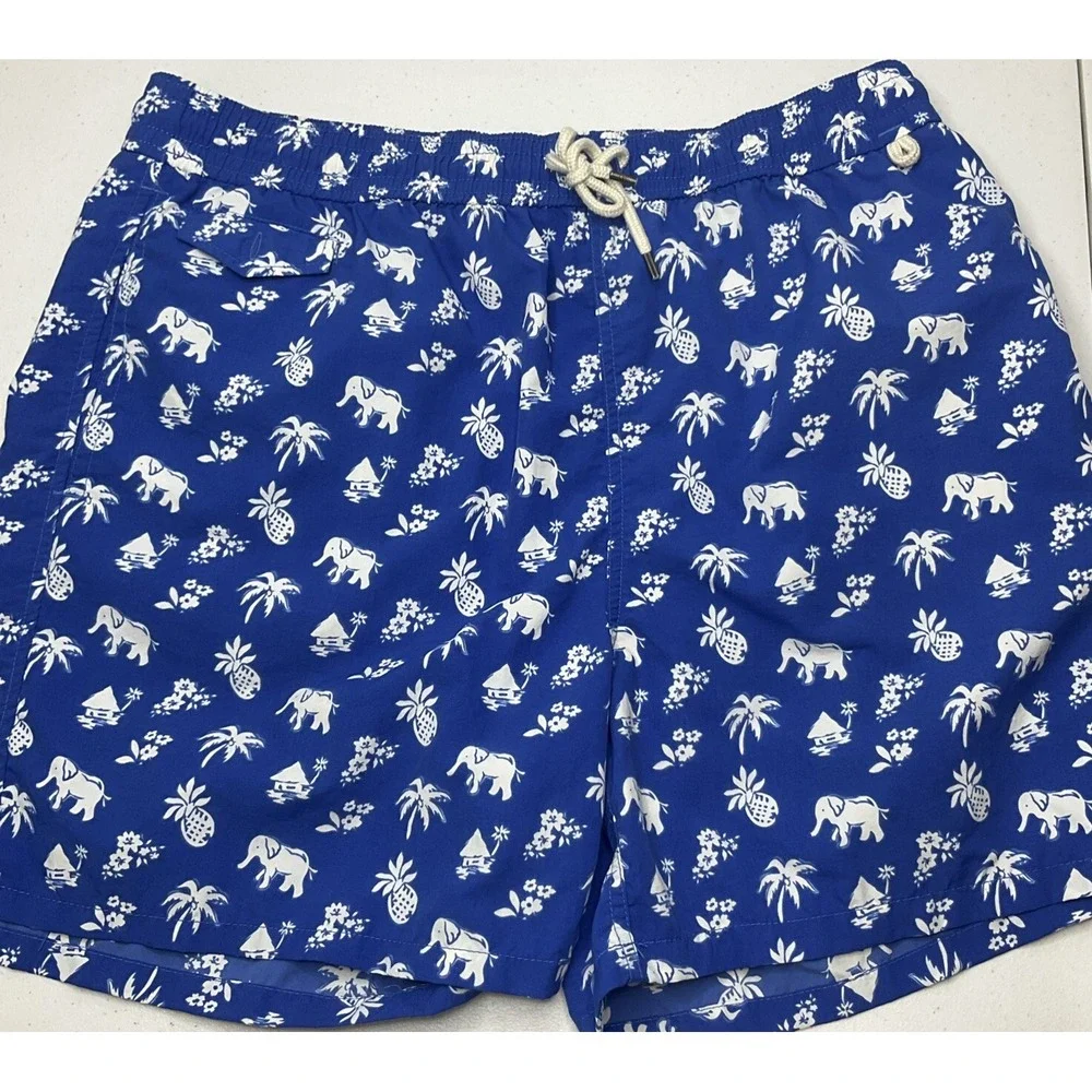 Polo Ralph Lauren Swim‎ Shorts Trunks AOP Elephant Pineapple Print Tiki Men 2XL